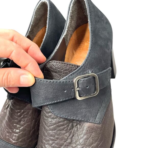 Chie Mihara block heel leather heels booties Size 38 black brown classy - Picture 6 of 11